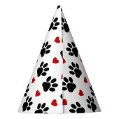 Muster von Paws, Hundepfägen, schwarzen Paws, rote Partyhütchen (Rückseite)