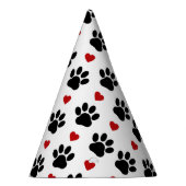 Muster von Paws, Hundepfägen, schwarzen Paws, rote Partyhütchen (Rechts)