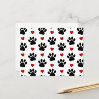 Muster von Paws, Hundepfägen, schwarzen Paws, rote