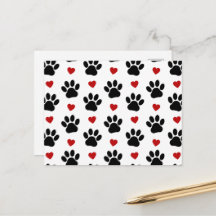 Muster von Paws, Hundepfägen, schwarzen Paws, rote