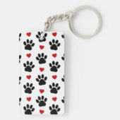 Muster von Paws, Hundepfägen, schwarzen Paws, rote Schlüsselanhänger (Rückseite)