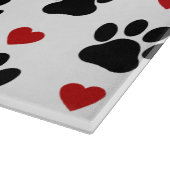 Muster von Paws, Hundepfägen, schwarzen Paws, rote Schneidebrett (Ecke)