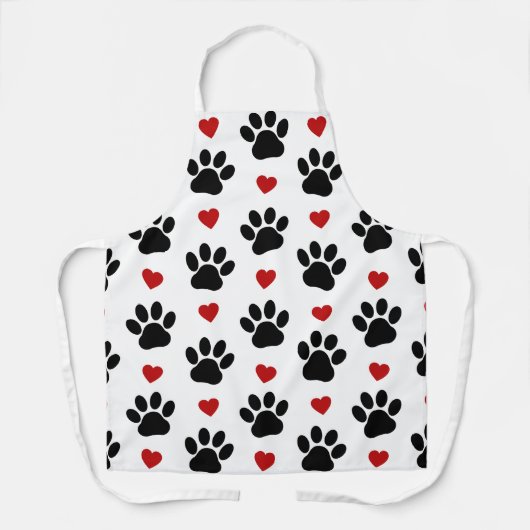 Muster von Paws, Hundepfägen, schwarzen Paws, rote Schürze (Vorderseite)