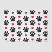 Muster von Paws, Hundepfägen, schwarzen Paws, rote Seidenpapier (Vorderseite)