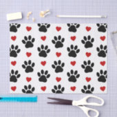 Muster von Paws, Hundepfägen, schwarzen Paws, rote Seidenpapier (Handwerk)