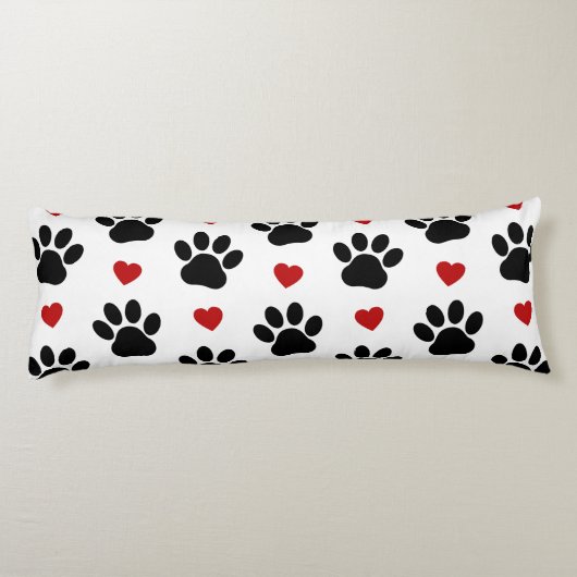 Muster von Paws, Hundepfägen, schwarzen Paws, rote Seitenschläferkissen (Rückseite)