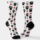 Muster von Paws, Hundepfägen, schwarzen Paws, rote Socken (Gewinkelt)