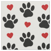 Muster von Paws, Hundepfägen, schwarzen Paws, rote Stoff (Nahaufnahme)
