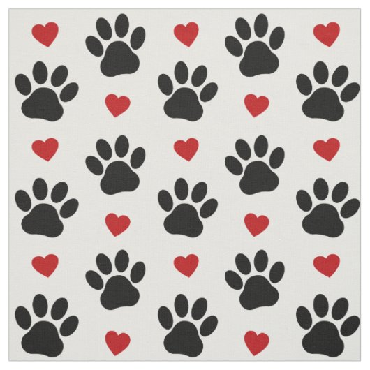 Muster von Paws, Hundepfägen, schwarzen Paws, rote Stoff (Muster)