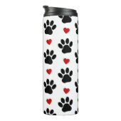 Muster von Paws, Hundepfägen, schwarzen Paws, rote Thermosbecher (Nach rechts gedreht)
