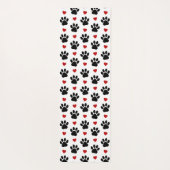 Muster von Paws, Hundepfägen, schwarzen Paws, rote Yogamatte (Rückseite)