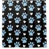 Muster von Paws, Hundeschäften, blauen Paws, weiße Duschvorhang (Vorderseite)