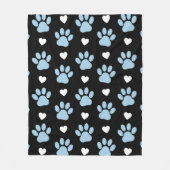 Muster von Paws, Hundeschäften, blauen Paws, weiße Fleecedecke (Vorderseite)