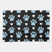 Muster von Paws, Hundeschäften, blauen Paws, weiße Geschirrtuch (Horizontal)