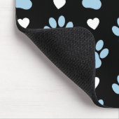 Muster von Paws, Hundeschäften, blauen Paws, weiße Mousepad (Ecke)