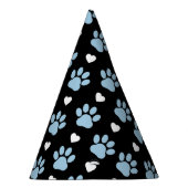Muster von Paws, Hundeschäften, blauen Paws, weiße Partyhütchen (Rechts)