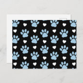 Muster von Paws, Hundeschäften, blauen Paws, weiße Postkarte (Vorne/Hinten)