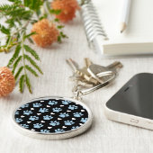 Muster von Paws, Hundeschäften, blauen Paws, weiße Schlüsselanhänger (Seite)