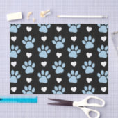Muster von Paws, Hundeschäften, blauen Paws, weiße Seidenpapier (Handwerk)