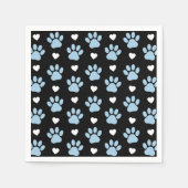 Muster von Paws, Hundeschäften, blauen Paws, weiße Serviette (Vorderseite)