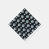 Muster von Paws, Hundeschäften, blauen Paws, weiße Serviette (Ecke)