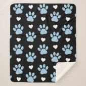 Muster von Paws, Hundeschäften, blauen Paws, weiße Sherpadecke (Vorderseite)