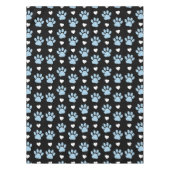 Muster von Paws, Hundeschäften, blauen Paws, weiße Tischdecke (Vorderseite)