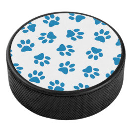 Muster von Paws, Hundeschäften, blauen Pfoten Eishockey Puck