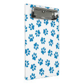 Muster von Paws, Hundeschäften, blauen Pfoten Mini Klemmbrett (Schrägansicht)