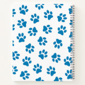 Muster von Paws, Hundeschäften, blauen Pfoten Notizblock (Rückseite)