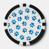 Muster von Paws, Hundeschäften, blauen Pfoten Pokerchips (Vorderseite)