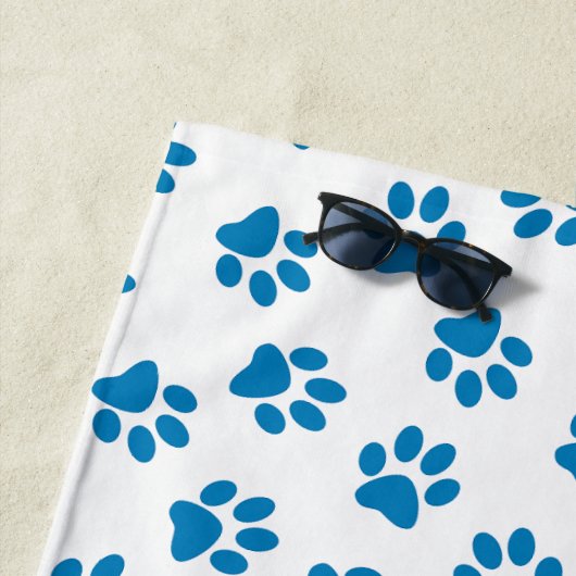 Muster von Paws, Hundeschäften, blauen Pfoten Strandtuch (Beispiel)