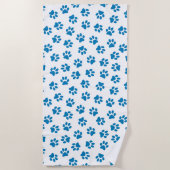 Muster von Paws, Hundeschäften, blauen Pfoten Strandtuch (Vorderseite)