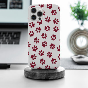 Muster von Paws, Hundeschäften, Burgundy Paws Case-Mate iPhone Hülle