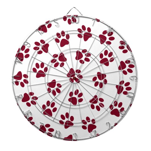 Muster von Paws, Hundeschäften, Burgundy Paws Dartscheibe (vorne)