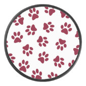 Muster von Paws, Hundeschäften, Burgundy Paws Eishockey Puck (Vorderseite)