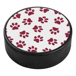 Muster von Paws, Hundeschäften, Burgundy Paws Eishockey Puck