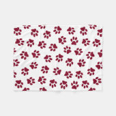 Muster von Paws, Hundeschäften, Burgundy Paws Fleecedecke (Vorderseite (Horizontal))