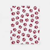 Muster von Paws, Hundeschäften, Burgundy Paws Fleecedecke (Vorderseite)