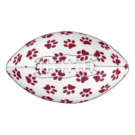 Muster von Paws, Hundeschäften, Burgundy Paws Football