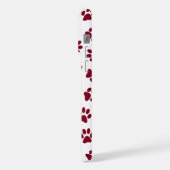 Muster von Paws, Hundeschäften, Burgundy Paws iPhone Hülle (Linke Seite)