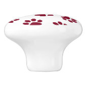Muster von Paws, Hundeschäften, Burgundy Paws Keramikknauf (Seitenansicht)