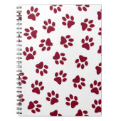 Muster von Paws, Hundeschäften, Burgundy Paws Notizblock (Vorderseite)