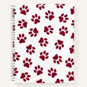 Muster von Paws, Hundeschäften, Burgundy Paws Notizblock (Vorderseite)