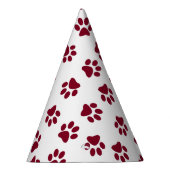 Muster von Paws, Hundeschäften, Burgundy Paws Partyhütchen (Rechts)