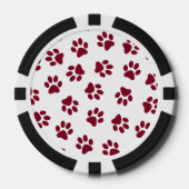 Muster von Paws, Hundeschäften, Burgundy Paws Pokerchips (Vorderseite)