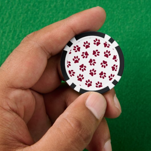 Muster von Paws, Hundeschäften, Burgundy Paws Pokerchips (Hand)