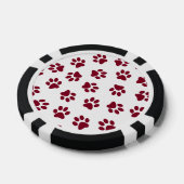 Muster von Paws, Hundeschäften, Burgundy Paws Pokerchips (Einzeln)