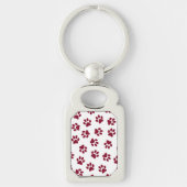 Muster von Paws, Hundeschäften, Burgundy Paws Schlüsselanhänger (Vorderseite)