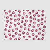 Muster von Paws, Hundeschäften, Burgundy Paws Seidenpapier (Vorderseite)